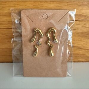 Abstract Post Gold Tone Earrings